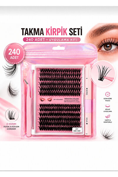 Genel Markalar 240’lı Takma Kirpik Seti – Yapıştırıcı, Sabitleyici, Cımbız ve...