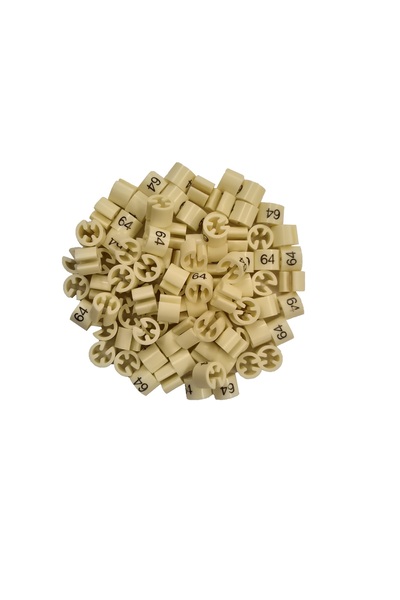 JokeyAmbalaj Cream Printed Beads for Hangers (64) Size (100 Pcs)
