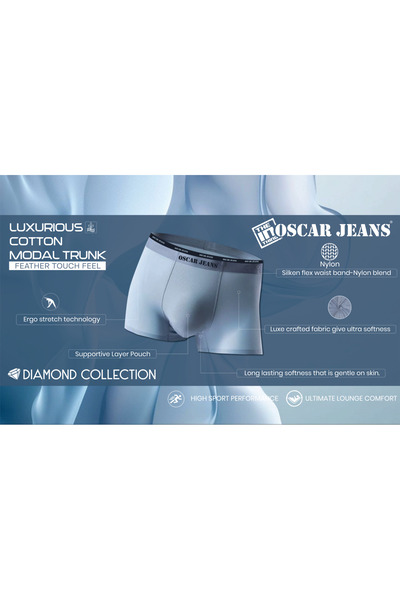OSCAR JEANS Diamond Collection Cotton Modal Men's Underwear Boxer Trunks Luxurious Ultrasoft Breathable