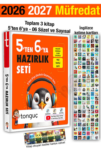 Tonguç Yayınları 5'ten 6'ya Hazırlık Seti 2026 3 Kitap Yaz Tatili 2027 5. Sın...