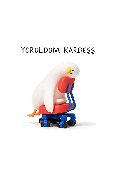 Yapı3D Keyifsiz Ördek Biblo 🐥 | Dönen Tekerlekli Sandalyeli Dekoratif Figür ...
