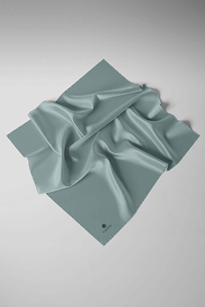 Viscose Twill Silk Few Mistakes Dark Mint  Color 90x90 Plain Scarf Sewing Type : Hand Sewing