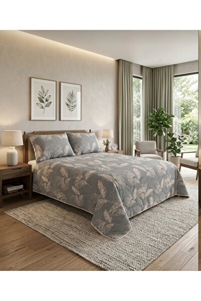 VİLERA HOME طقم غطاء سرير مزدوج مقاس باتال مع غطاء وسادة 230*250