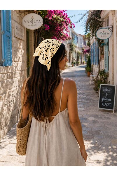 yes ticaret Retro Model El Örgüsü Bandana - Trend Saç Aksesuarı- Yazlık Saç B...