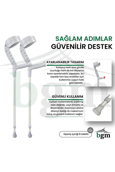 bgm Koltuk Değneği Ayarlanabilir Kanedyen Değnek 1 ÇİFT
