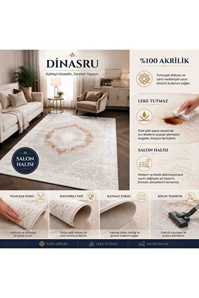 Dinarsu Akrilik Salon Oturma Odası Halısı Tarçın Halı Electra 79447-020
