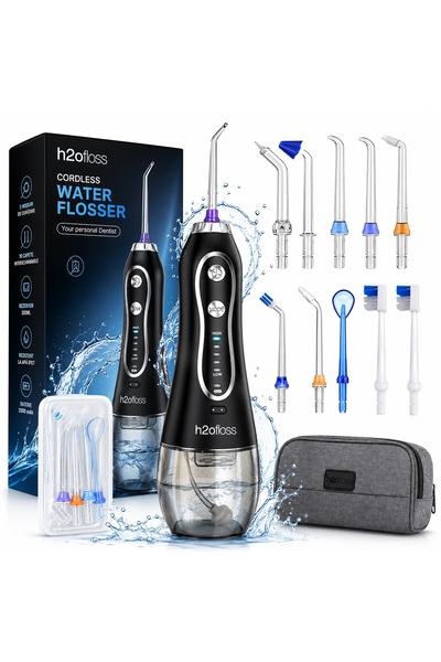 h2ofloss Irigator Oral Profesional pentru Dus Bucal H2ofloss® Premium, 10 duz...