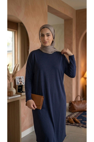Plistre 2224_Basic Uzun Kollu Tesettür Tunik