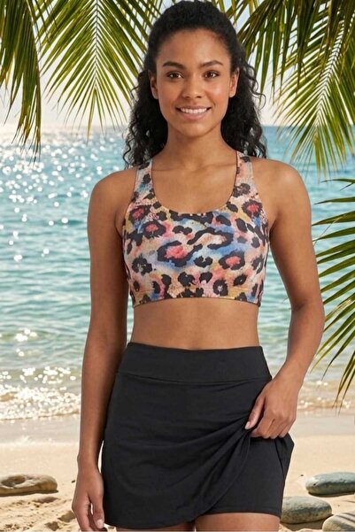 SUERTO Leopard Printed Women's Shorts Skirted Badi Bikini Set (Badi Underwear...