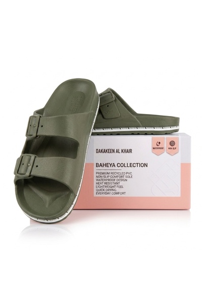 Dakakeen Concept Cravo Men’s Slipper Dark Kaki – Recyclable PVC Non-Slip Wate...