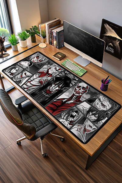 Charmbi Attack On Titan Gaming Mouse Pad 40x90 XXL Mousepad, Large Desk Mat, ...