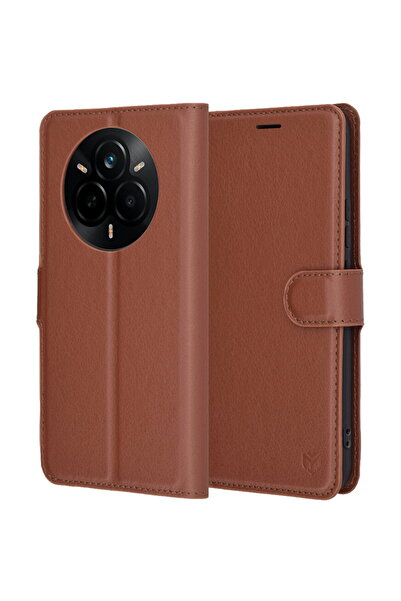 Techsuit Husa pentru Realme 14 Pro - Leather Folio - Brown