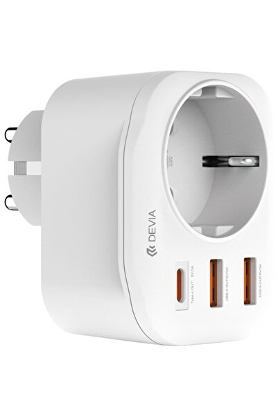 Devia WW09-F-PD 2x USB, USB Tip-C PD 20W Alb
