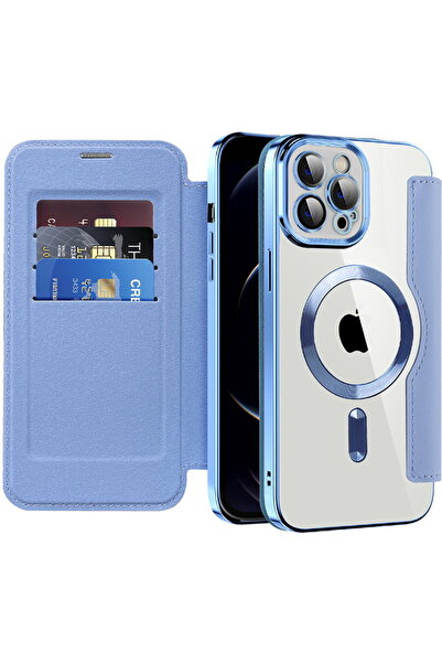Techsuit Husa pentru iPhone 12 Pro - SmartMag Book Case - Light Blue