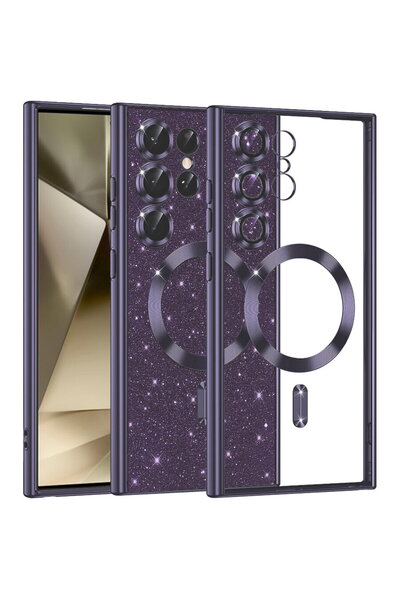 Techsuit Husă pentru Samsung Galaxy S25 Ultra - Luxury Glitter MagSafe - Mov ...