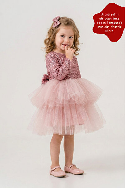 Eray Kids Girl's Princess Model Sequined and Layered Tulle Special Occasion E...