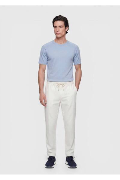 Ramsey Light Blue Plain Knit Silk Blend Knitwear