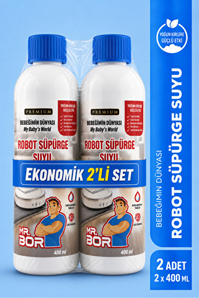 MR.BOR Robot Süpürge Suyu 400 Ml.X 2 Bebeğimin Dünyası Evcil Hayvan Dostu Hoş Kokulu Özel Formül
