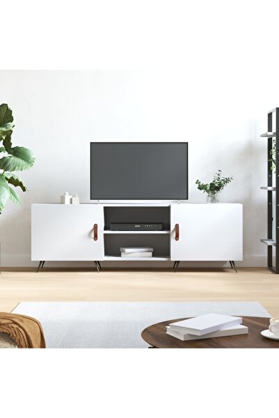 Concept Comodă TV, alb, 150x30x50 cm, lemn compozit