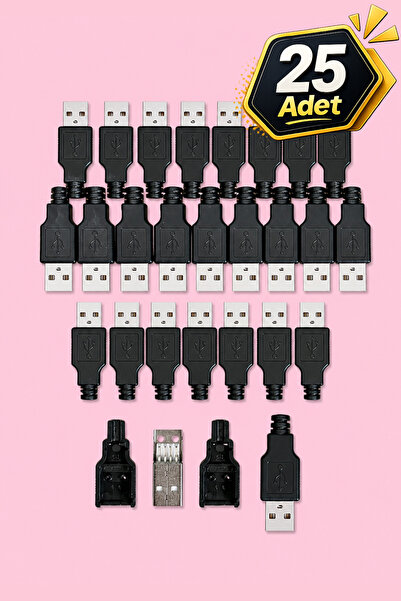 tabis USB Konnektör Soket Erkek | 25 adet | Lehimlenebilir Bağlayıcı | A Tipi...