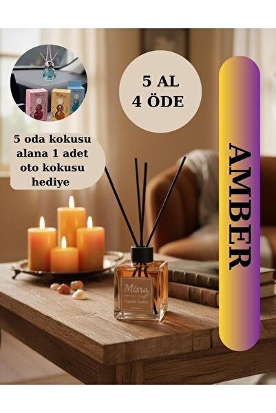 misra home collection 100ML Egzotic Amber Kokusu Çubuklu Oda Kokusu Dolap Ban...