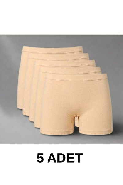 ROCMAY 5-Piece Women's Beige Modal Boxer Comfortable Flexible Seamless Boxer ...