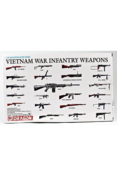 Dragon 3818 1/35 Ölçek, Vietnam Savaşı Piyade Silahları, 44 Adet, Plastik mod...
