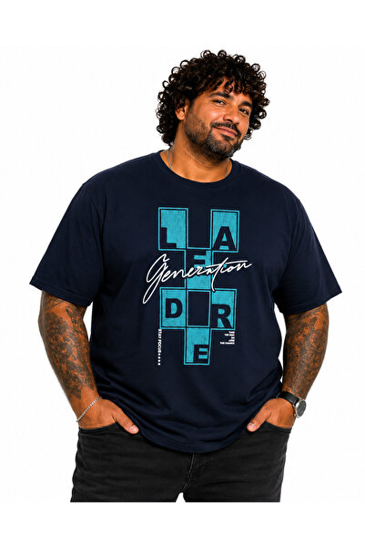 Starbattal Men's Oversize Crew Neck T-Shirt Generation 26140 Navy Blue