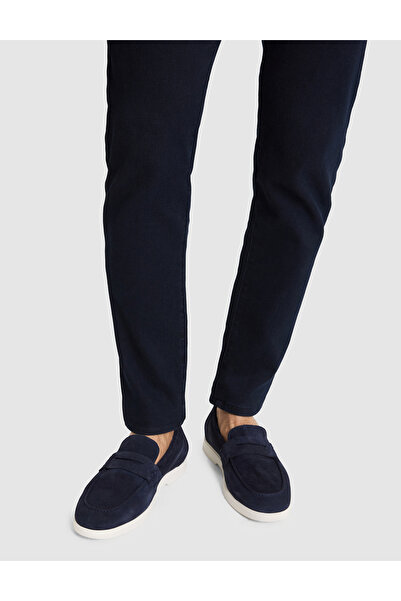 Pierre Cardin Navy Blue Tape Detailed Suede Loafer Shoes 50327088-Vr033