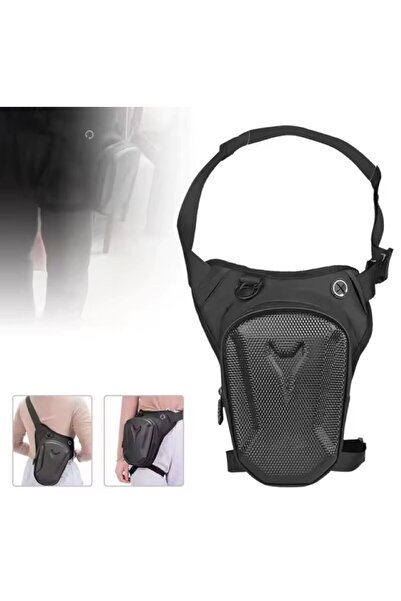 Newish Polo Erkek Siyah Su Geçirmez Bel Bacak Omuz Motorcu Çantası