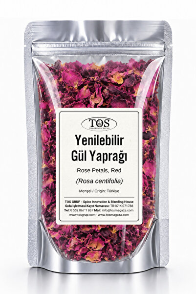 TOS The Organic Spices Gül Yaprağı 50 gr Yenilebilir (1. KALİTE) Rosa Centifo...