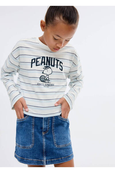 MANGO Kids Μπλουζάκι με κέντημα Snoopy