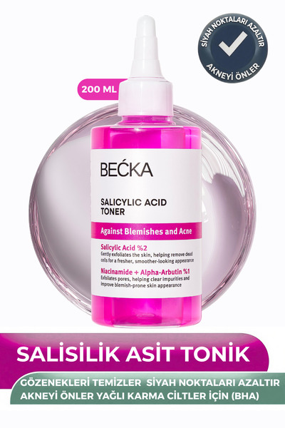BECKA Salisilik Asit Tonik - Akne ve Siyah Nokta Karşıtı BHA Yağlı Ciltler İç...