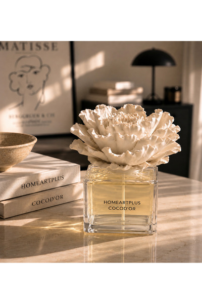 homeartplus Çiçeksi Kokulu dekoratif şakayık seramik çiçekli bambu diffuser Oda Kokusu 100 ML