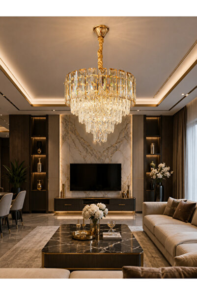 Led 40 CM KRİSTAL LÜX SALON AVİZE