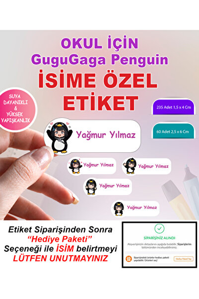 Aysprint Okul Etiketi Kırtasiye Defter Kalem Matara Çanta Kalem - İsme özel o...