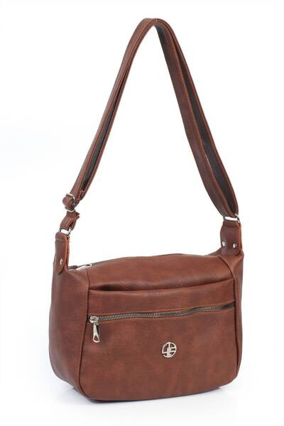 chocolatebag Women's Three Compartment Strap Crossbody Bag Brown
