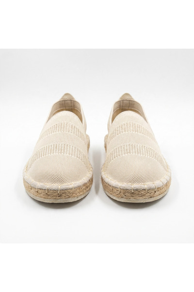 marceline Men's Beige Handmade Straw Sole Comfortable Knitted Knitwear Sports Casual Espadrille Shoes Sneaker