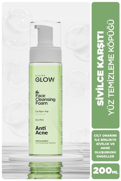 Divine Glow Sivilce & Akne Karşıtı Yağlı ve Karma Ciltlere Çay Ağacı Yağı & Z...