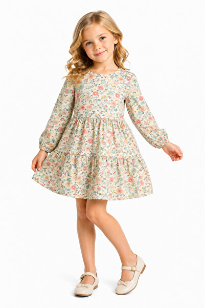 Dolce Destino Girls' Dress - Comfortable Cut Cotton Long Sleeve Children's Dr...