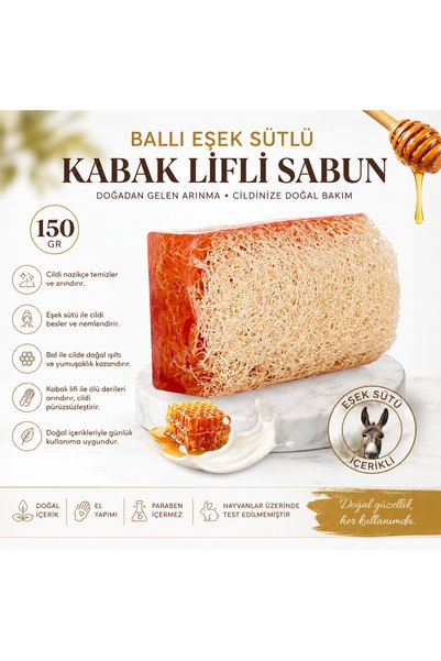 Vivessa Doğal Kabak Lifli Ballı Eşek Sütlü Sabun