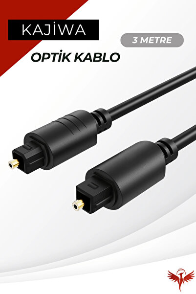 KAJİWA 3 Metre Fiber Optik Ses Kablosu Premium Digital Optic Toslink 3mt
