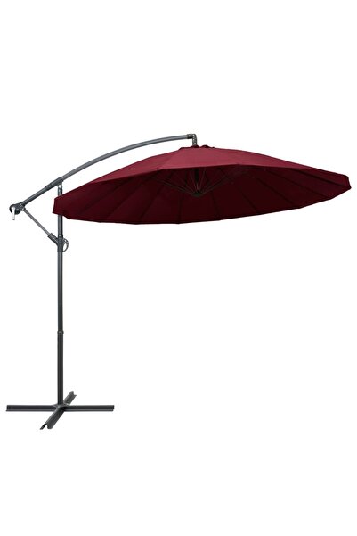 Concept Umbrelă de soare suspendată, vișiniu, 3 m, stâlp de aluminiu