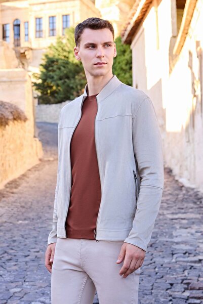 Morven Men's Stone Trend Spring Double-Sided Suede Coat