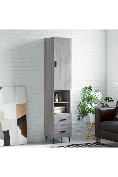 Concept Dulap înalt, gri sonoma, 34,5x34x180 cm, lemn prelucrat