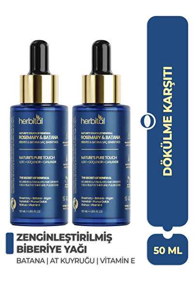 Herbital Zenginleştirilmiş Biberiye Yağı 2'li Set | Dökülme ve Beyazlama Karşıtı