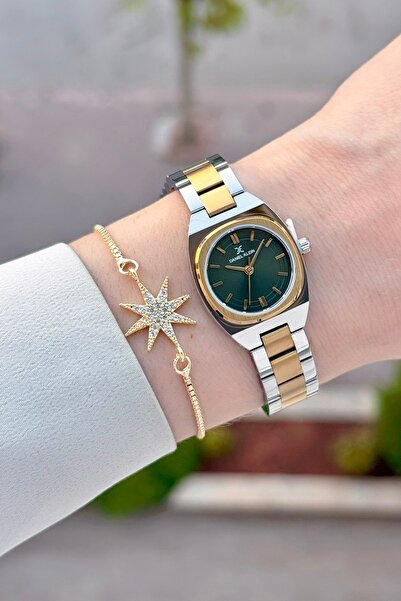 Daniel Klein Dial Green Strap Gold Gray Color Same as in the Image 22.5 mm Wo...