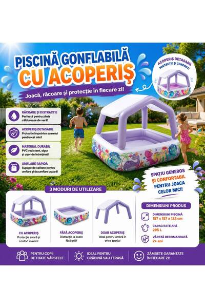 Intex Acoperitoare solară pentru piscină pentru copii 157 x 157 x 122 cm