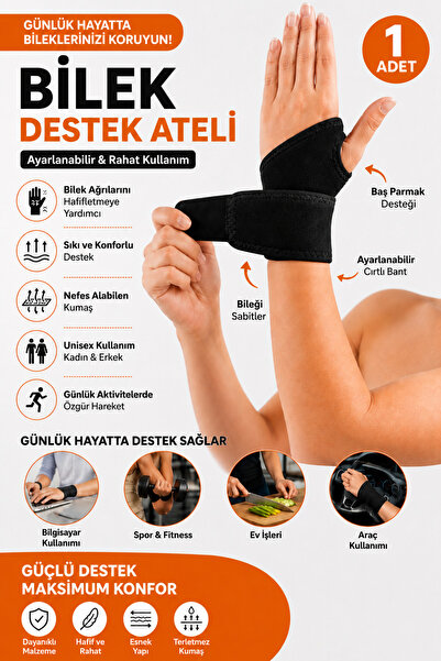 Right and Left Hand Compatible Wrist Support with Adjustable Velcro Band with Wrist Splint For Sports, Office and Daily Use