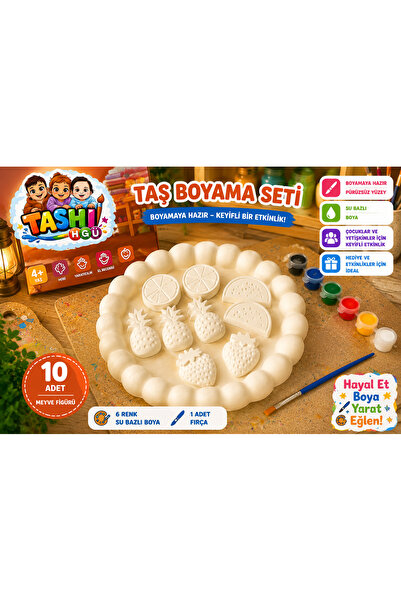 TASHI ART TASHI Meyve Tabağı Boyama Seti | Kendin Tasarla Hobi ve Etkinlik Seti